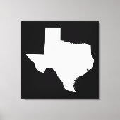 Texas in White en Black Canvas Afdruk (Voorkant)