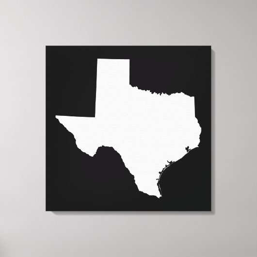 Texas in White en Black Canvas Afdruk (Voorkant)