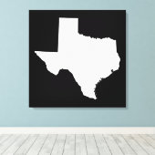 Texas in White en Black Canvas Afdruk (Insitu (Houten vloer))