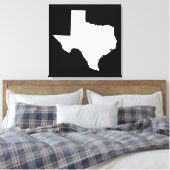 Texas in White en Black Canvas Afdruk (Insitu (Slaapkamer))