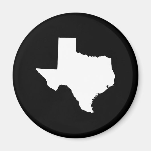 Texas in White en Black Magneet (Voorkant)