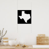 Texas in White en Black Poster (Keuken)