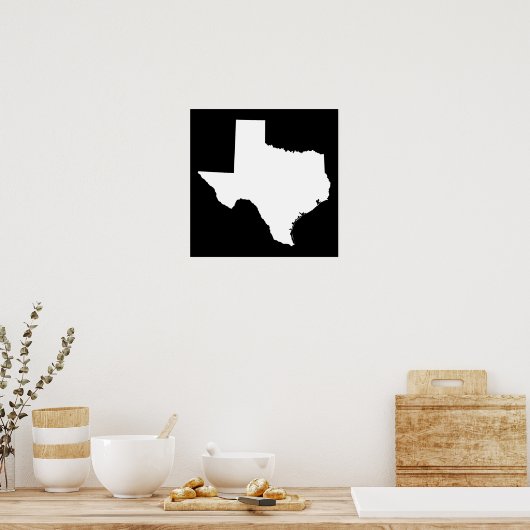 Texas in White en Black Poster (Keuken)