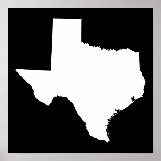 Texas in White en Black Poster (Voorkant)