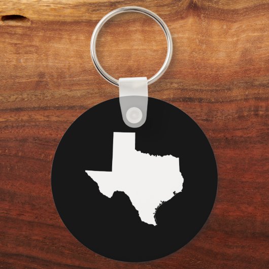 Texas in White en Black Sleutelhanger (Voorkant)