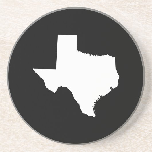 Texas in White en Black Zandsteen Onderzetter (Voorkant)