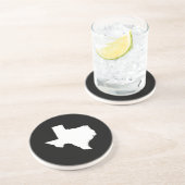 Texas in White en Black Zandsteen Onderzetter (Zijkant)