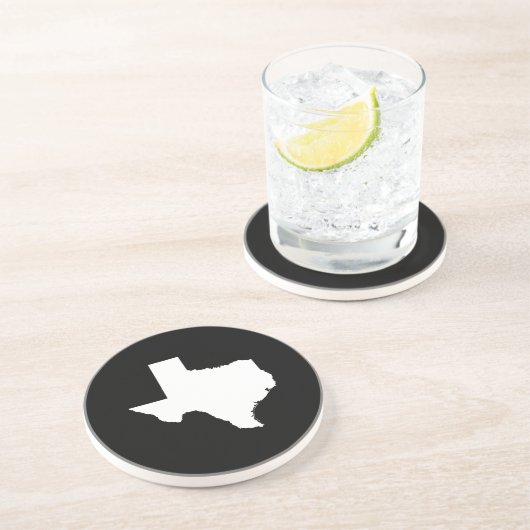 Texas in White en Black Zandsteen Onderzetter (Zijkant)