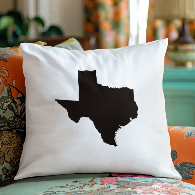 Texas in zwart-wit kussen (Texas in Black and White Throw Pillow)