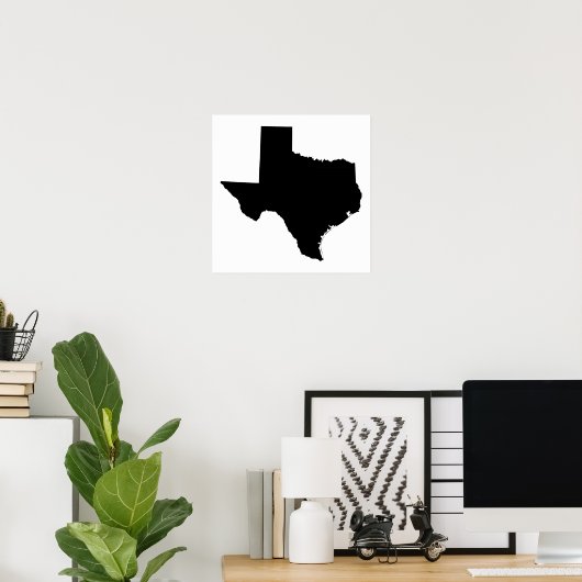 Texas in zwart-wit poster (Thuiskantoor)