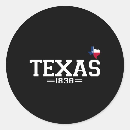 Texas Independence Day 1836 Texas Flag Ronde Sticker (Voorkant)