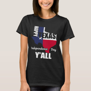 Texas Independence Day Y'all Verenigde Staten Cowb T-shirt