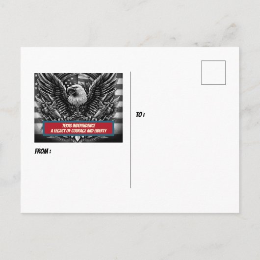 Texas Independence Een erfenis van moed en vrijhei Briefkaart (Achterkant)