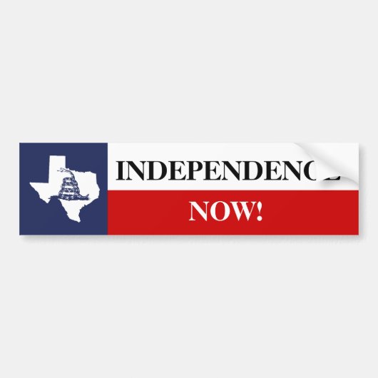 Texas Independence Flag bij Gadsden Rattlesnake Bumpersticker (Voorkant)