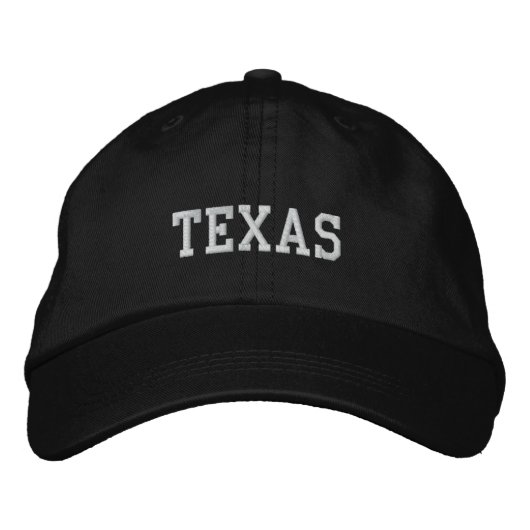 Texas Instelbaar Pet zwart (Voorkant)