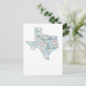 Texas Interstate Map Briefkaart (Staand voorkant)