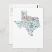 Texas Interstate Map Briefkaart (Voorkant / Achterkant)