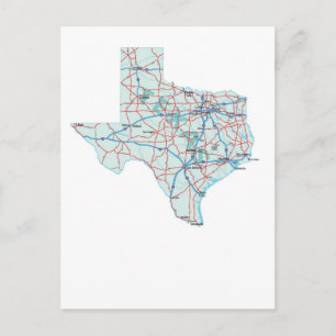 Texas Interstate Map Briefkaart