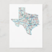 Texas Interstate Map Briefkaart (Voorkant)