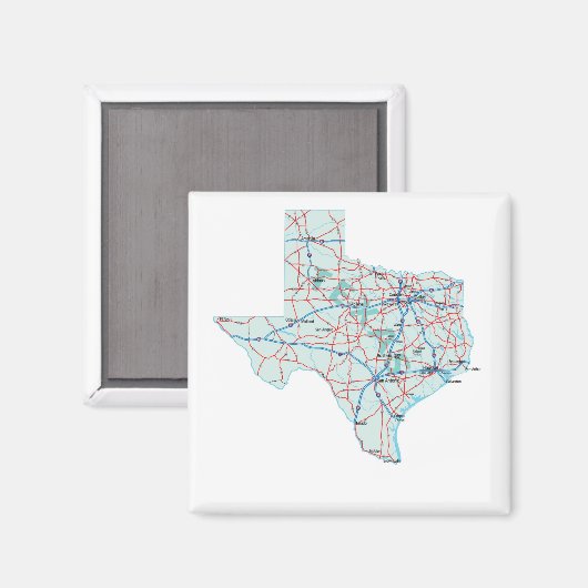 Texas Interstate Map Magnet (Voorkant / Achterkant)
