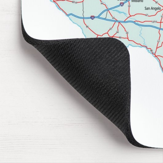Texas Interstate Map Mousepad Muismat (Hoek)