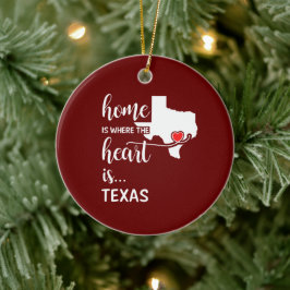 Texas is thuis waar het hart ligt keramisch ornament