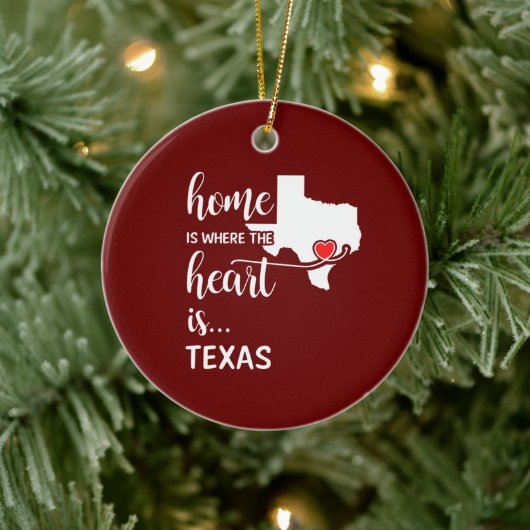 Texas is thuis waar het hart ligt keramisch ornament (Boom)