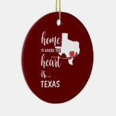 Texas is thuis waar het hart ligt keramisch ornament (Rechts)