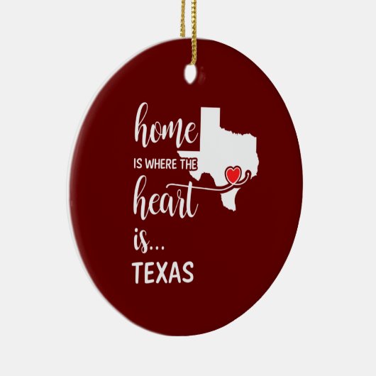 Texas is thuis waar het hart ligt keramisch ornament (Rechts)