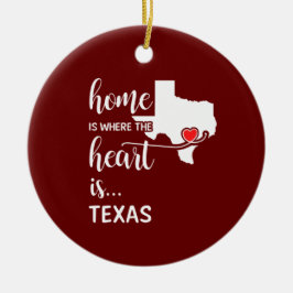 Texas is thuis waar het hart ligt keramisch ornament