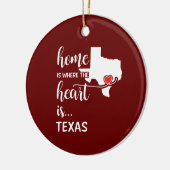 Texas is thuis waar het hart ligt keramisch ornament (Links)