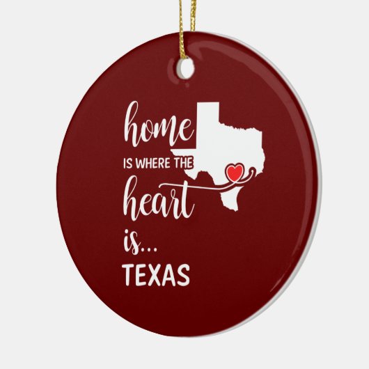 Texas is thuis waar het hart ligt keramisch ornament (Links)