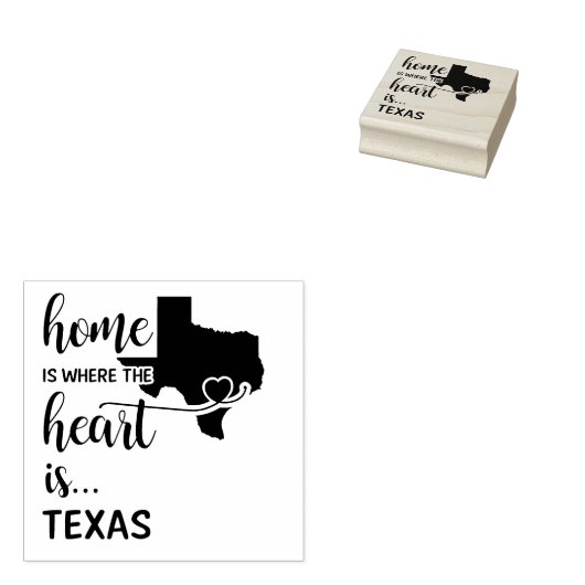 Texas is thuis waar het hart ligt rubberstempel (Gestempeld)