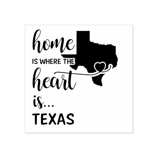 Texas is thuis waar het hart ligt rubberstempel (Afrduk)