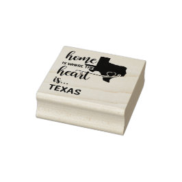 Texas is thuis waar het hart ligt rubberstempel