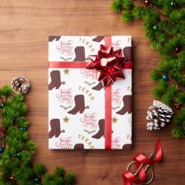 Texas Jingle helemaal tot Kerstmis Cadeaupapier