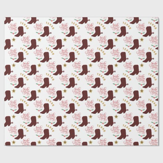 Texas Jingle helemaal tot Kerstmis Cadeaupapier (Vlak)