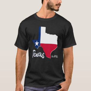 Texas Kaart Amerikaanse staat Texas Vlag Mannen vr T-shirt