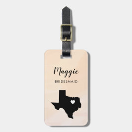Texas kaart bagagelabel, huwelijksfeest welkom bagagelabel