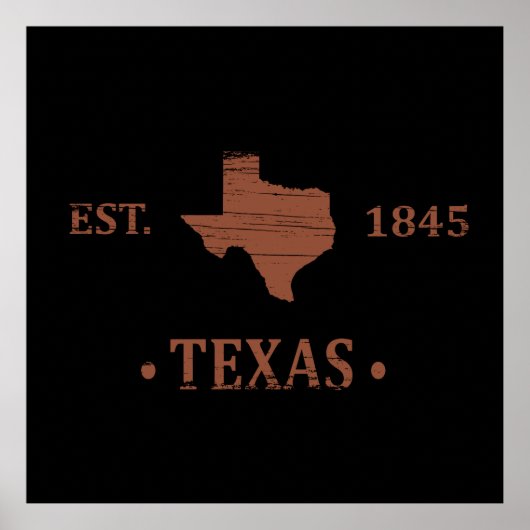 Texas kaart de eenzame sterrenstaat poster (Voorkant)