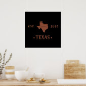 Texas kaart de lone star staat poster (Keuken)