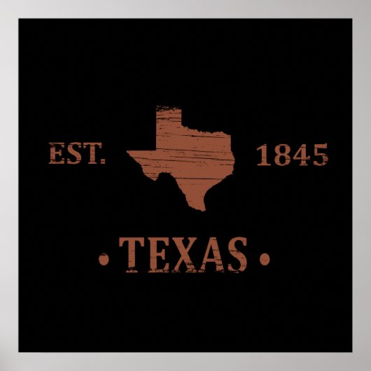Texas kaart de lone star staat poster (Voorkant)