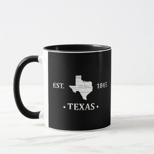 Texas kaart de witte eenzame sterrenstaat mok (Links)