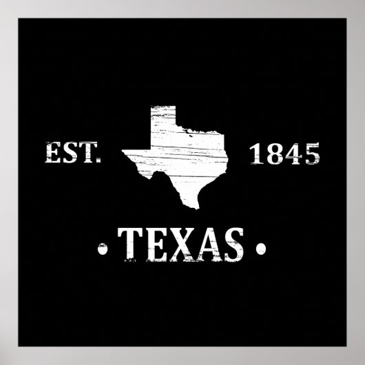 Texas kaart de witte eenzame sterrenstaat poster (Voorkant)