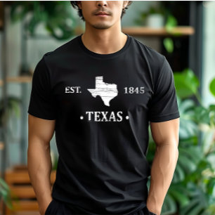 Texas kaart de witte eenzame sterrenstaat t-shirt