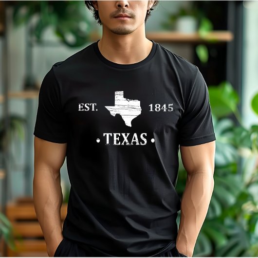 Texas kaart de witte eenzame sterrenstaat t-shirt