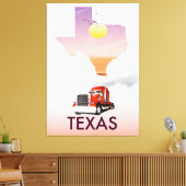 Texas Kaart Grote Vrachtwagen Canvas Afdruk (Insitu (Woonkamer))