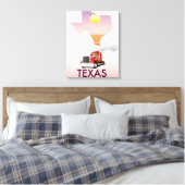 Texas Kaart Grote Vrachtwagen Canvas Afdruk (Insitu (Slaapkamer))