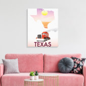 Texas Kaart Grote Vrachtwagen Canvas Afdruk (Insitu (Woonkamer))