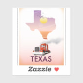 Texas Kaart Grote Vrachtwagen Sticker (Vel)